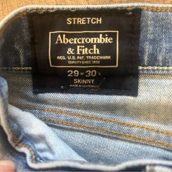 Abercrombie & Fitch Skinny Stretch Jeans Mens 29x30 Distressed Medium Wash Urban - Picture 6 of 11